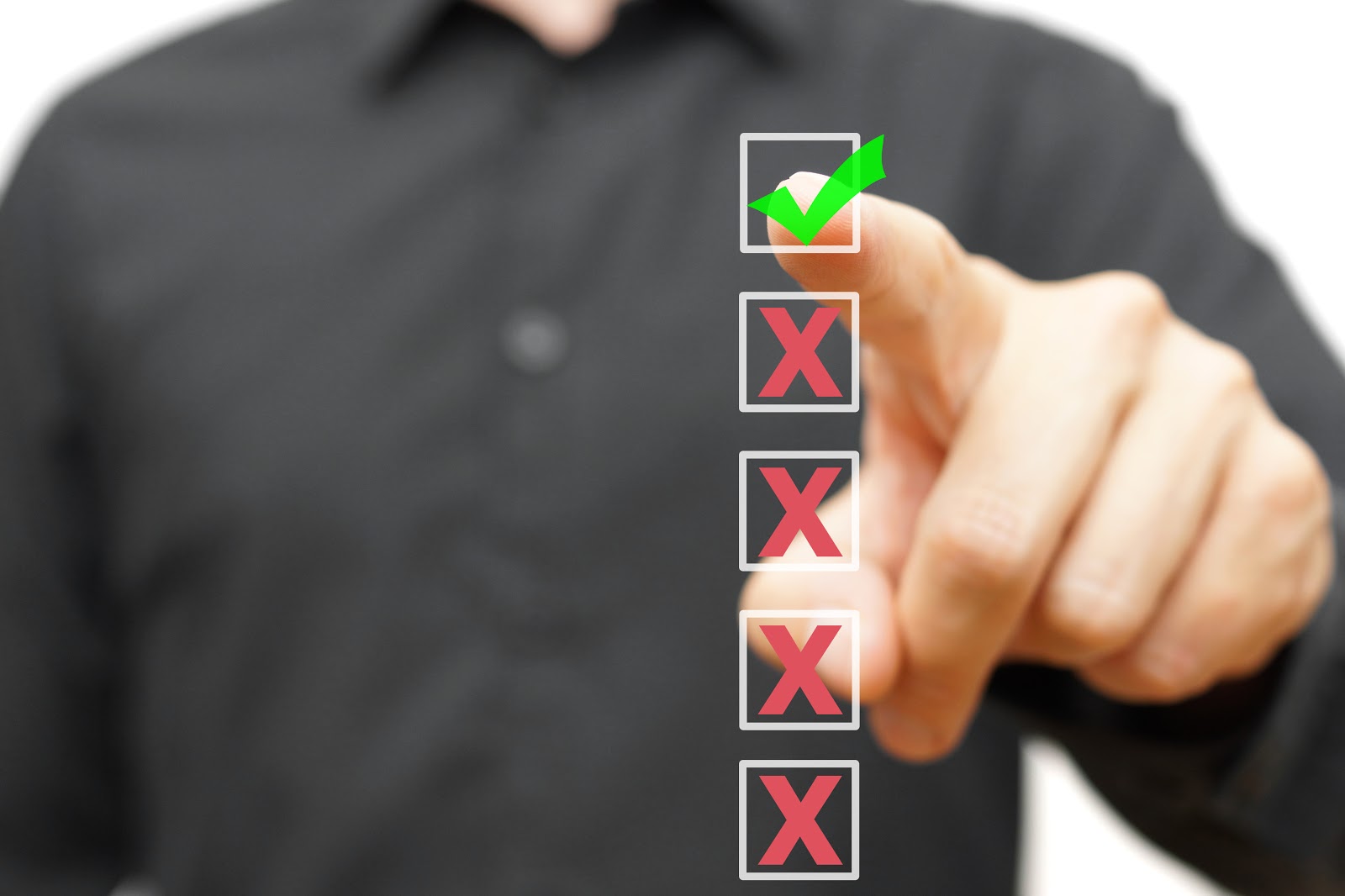 Person checking off items