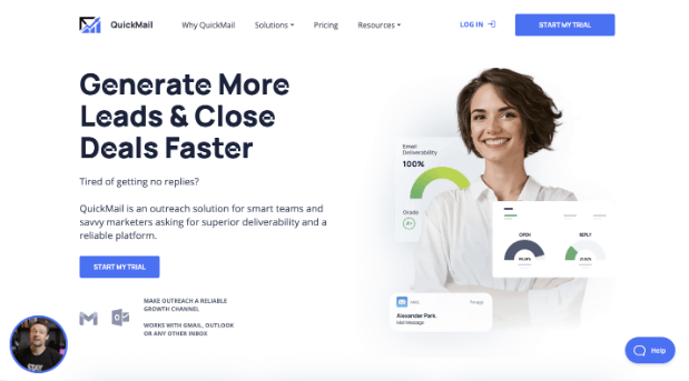 QuickMail home page